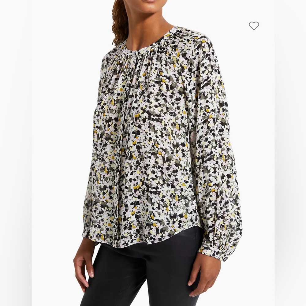 Theory Graphic Silk Romantic Blouse size L